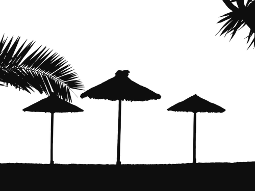 Tropical beach silhouette