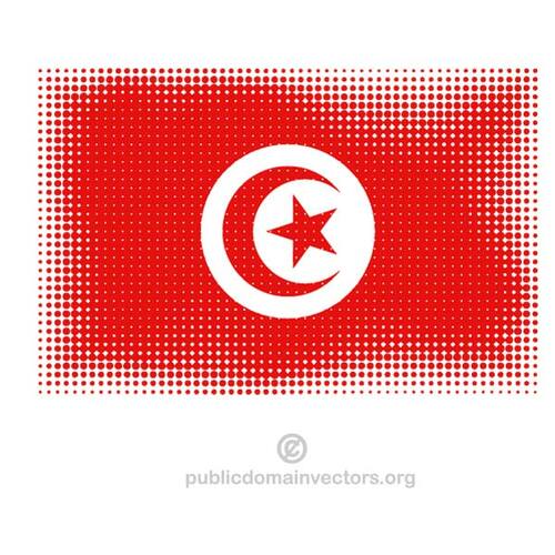 علم تونس مع نمط الألوان النصفية