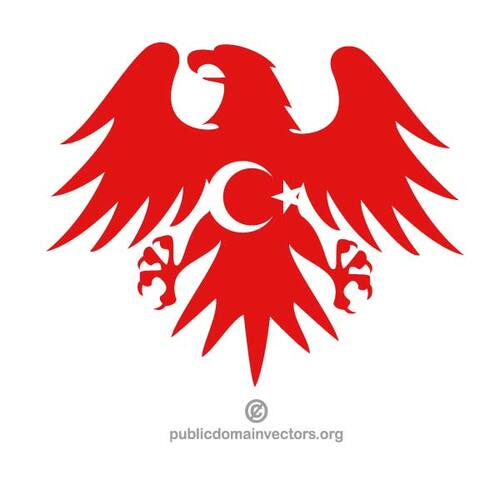 Águila con bandera turca