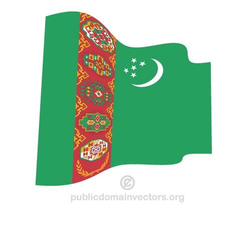 Bandeira ondulada do Turquemenistão
