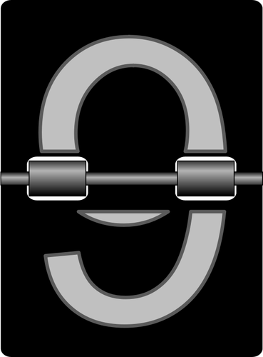 Mechanische Wecker Nummer neun Fliese Vektorgrafiken