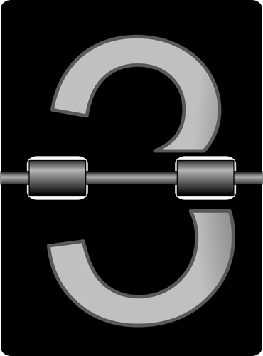 Réveil mécanique, le dessin du vectoriel de tuile du numéro trois