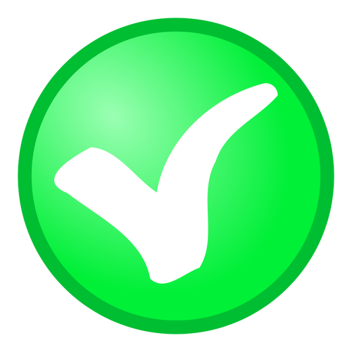 Zelený tick OK vektorové ikony