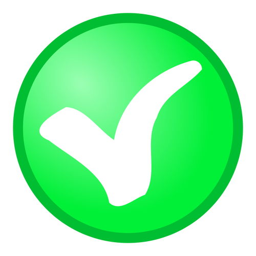 Icono de vector tick verde OK