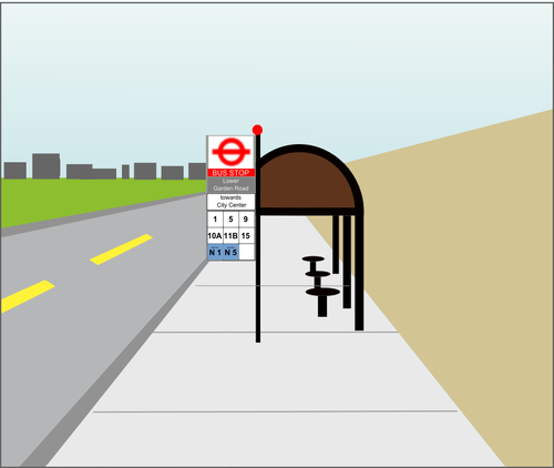 Bus stop sign in UK vector illustration