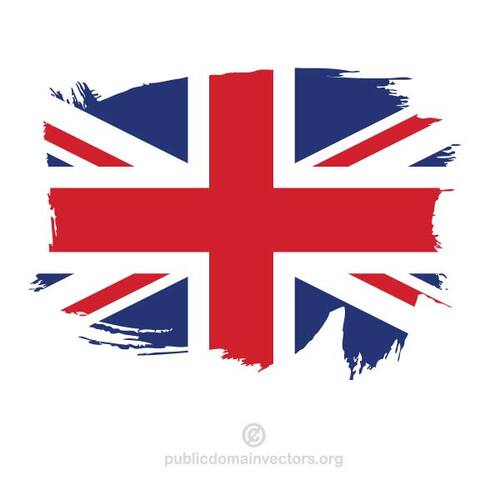 Drapeau UK peinte sur la surface blanche