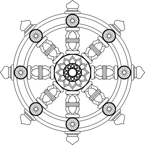 Dharmachakra religioso sinal vector desenho