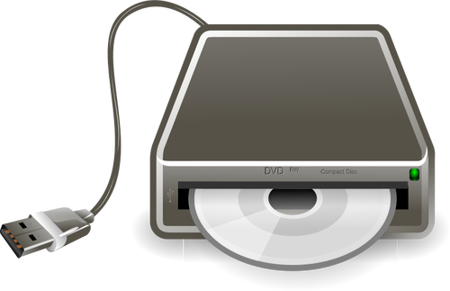 Dessin vectoriel de graveur de CD DVD USB