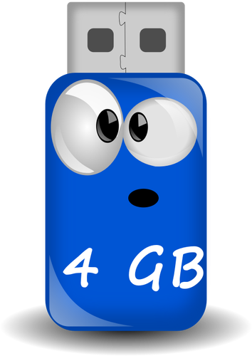 Vector clip art of comic USB stick