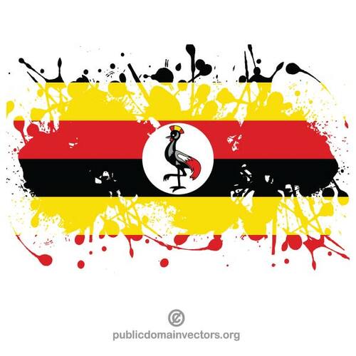 乌干达墨水飞溅的旗帜
