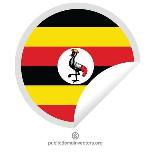 ウガンダ国旗ステッカー クリップアート