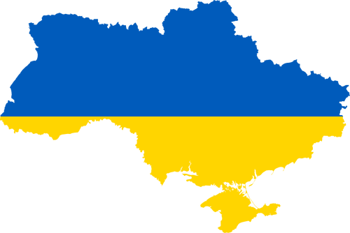 Mapa Ukraina flaga nad nim wektor clipart