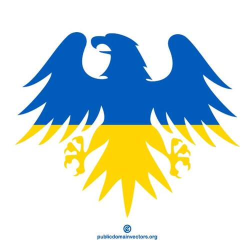 Emblema com a bandeira da Ucrânia