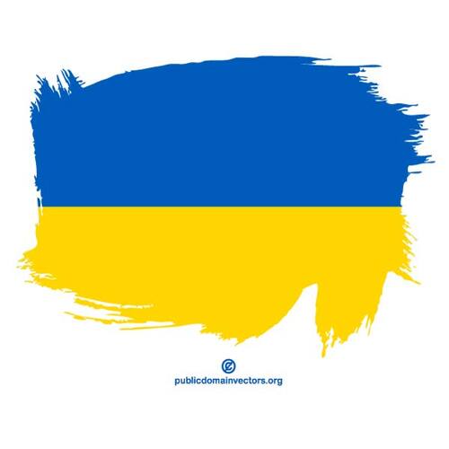 Målade flagga Ukraina