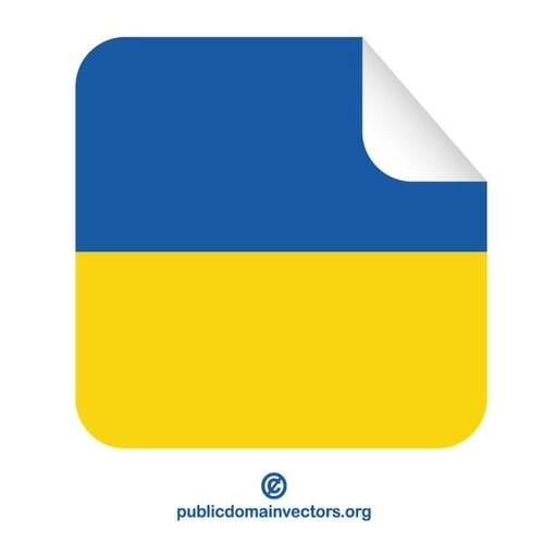 Klistremerket med Ukrainas flagg