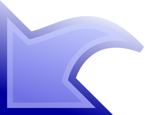 Flèche bleue barrée de contour