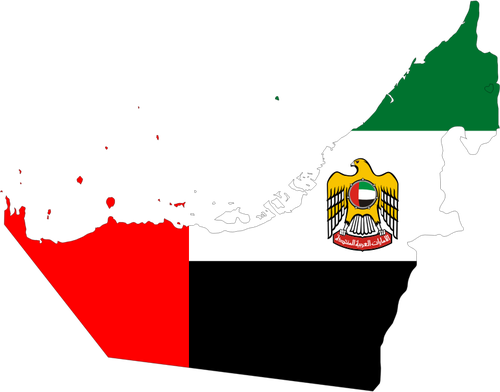 Bandeira de mapa do Emirados Árabes Unidos