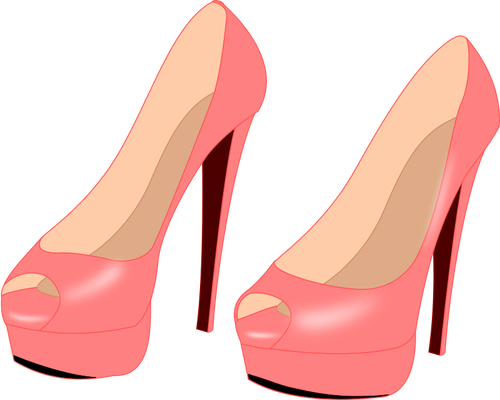 闪亮的粉红色高跟鞋