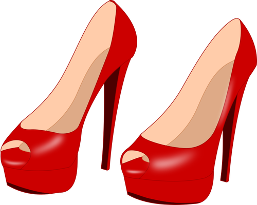 נעלי עקב אדום מבריק