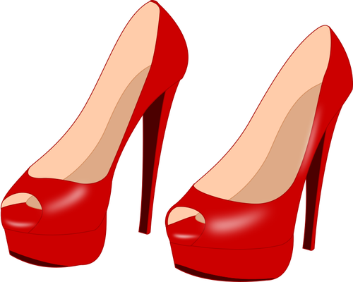 Glossy red stilettos