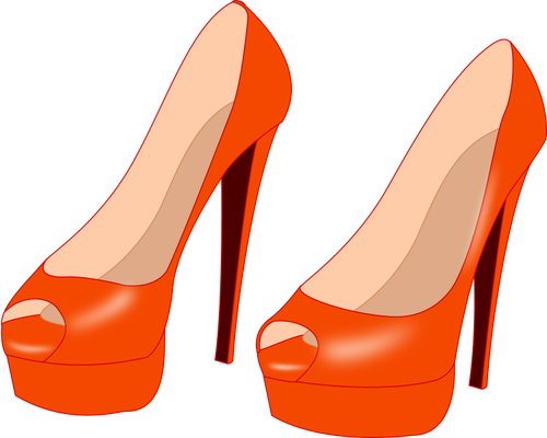 Orange high heels