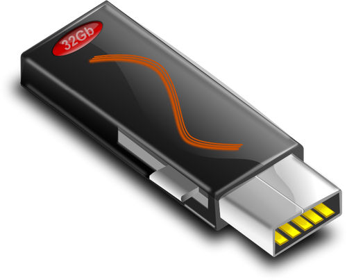 32 Gb USB ストレージ ベクトル描画