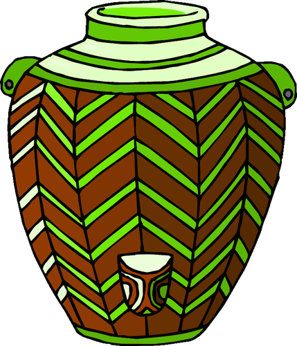 Brown and green pot