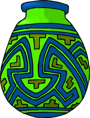 Blue and green vase