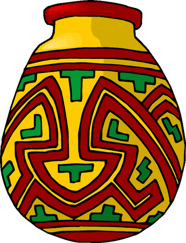 Red and yellow vase