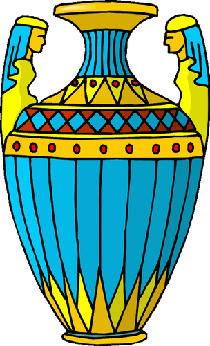 Blue and yellow vase