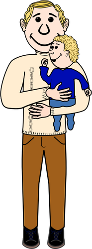 Vector image of father and child
