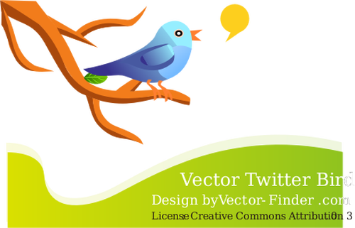 Pták tweeting na pobočku v přírodě vektorové grafiky