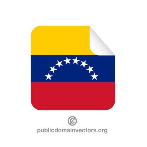 Autocollant carré avec le drapeau du Venezuela