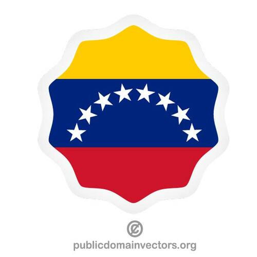 Round sticker with flag of Venezuela