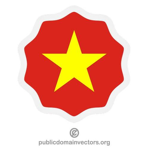 Bandera de Vietnam en el etiqueta