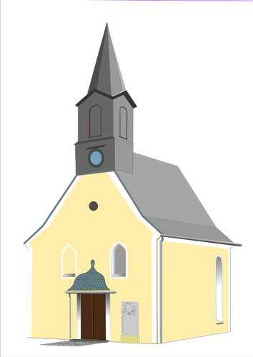 הכפר ציור וקטורי הכנסייה