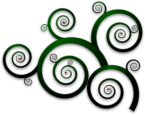 Ondulato spirale con immagine vettoriale ombra