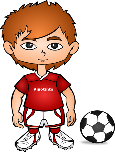 Ilustración vectorial de jugador de fútbol de dibujos animados