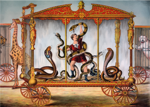 Gestore di serpente di circo