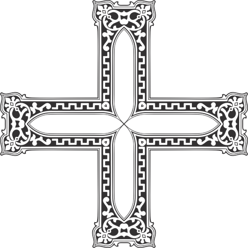 ベクトル画像のヴィンテージ装飾の十字架