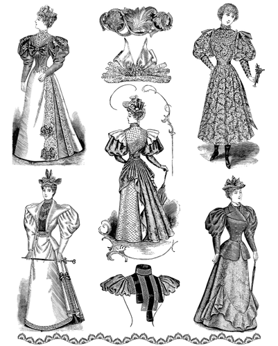 Vintage Female Fashion - Public domain vectors