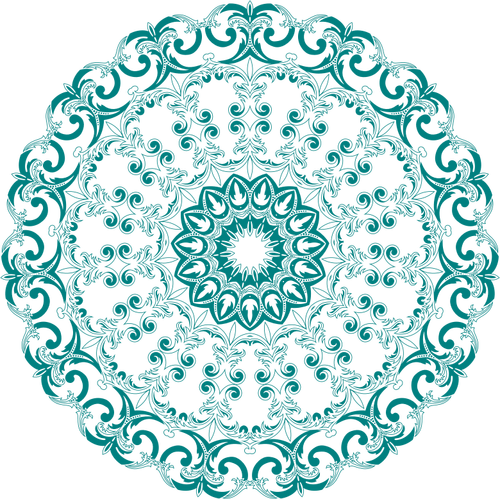 Round green flowery design