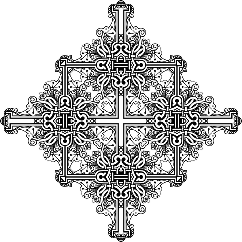 Vintage marco simétrico Cruz imagen
