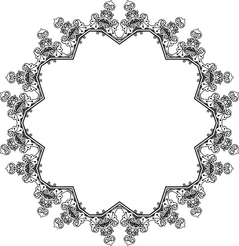 Ilustración vectorial de marco floral redondo