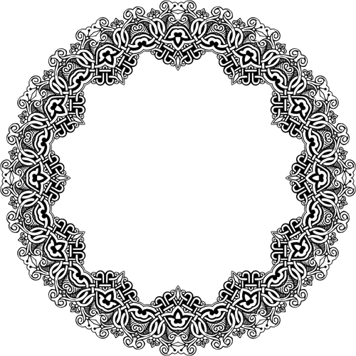Blommig samverkande cirkel ram