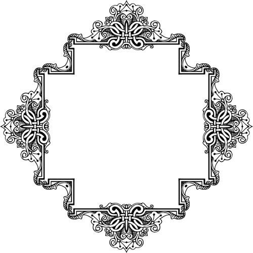 Винтажные симметричный рамка-орнамент