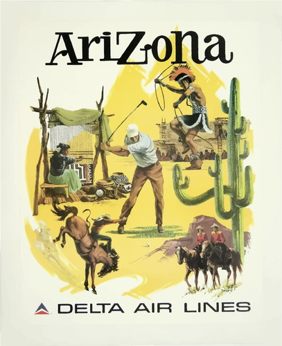 Винтажная туристическая плакат Аризона