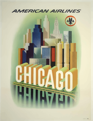 Plakat podróży w Chicago