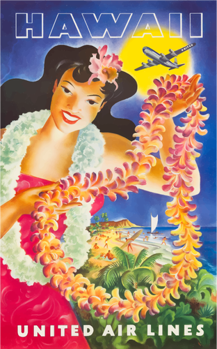 Havajské turistiky plakát