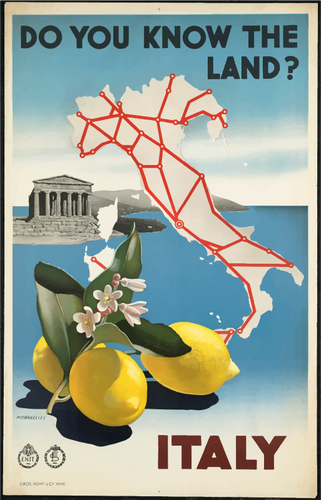 वेक्टर ग्राफ़िक्स के इतालवी विंटेज पोस्टर यात्रा